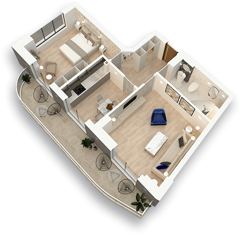 apartament 2 camere constanta tip A02/B tomis tower