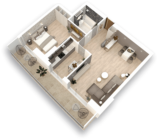 apartament 2 camere constanta tip A08 tomis tower