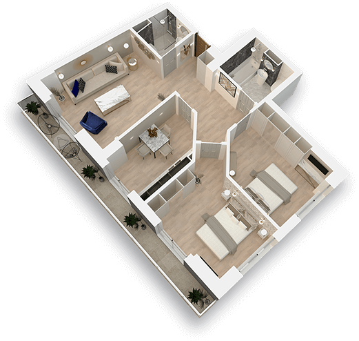 apartament 3 camere constanta tip A03/B tomis tower