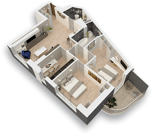 apartament 3 camere constanta tip A06 tomis tower